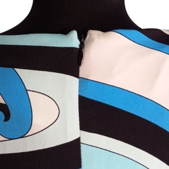 Michael Michael Kors XL Dress Abstract Mod Pop Art Print Long Sleeve Summer Blue - Picture 6 of 12